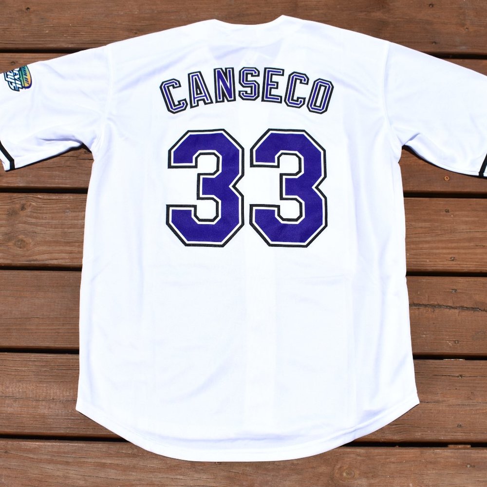 New!! Jose Canseco Tampa Bay Devil Rays White Retro Home Baseball Jersey 3XL